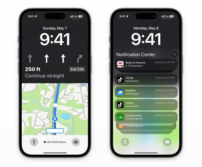 梅州苹果维修服务分享iOS17锁屏地图导航半屏显示长什么样 